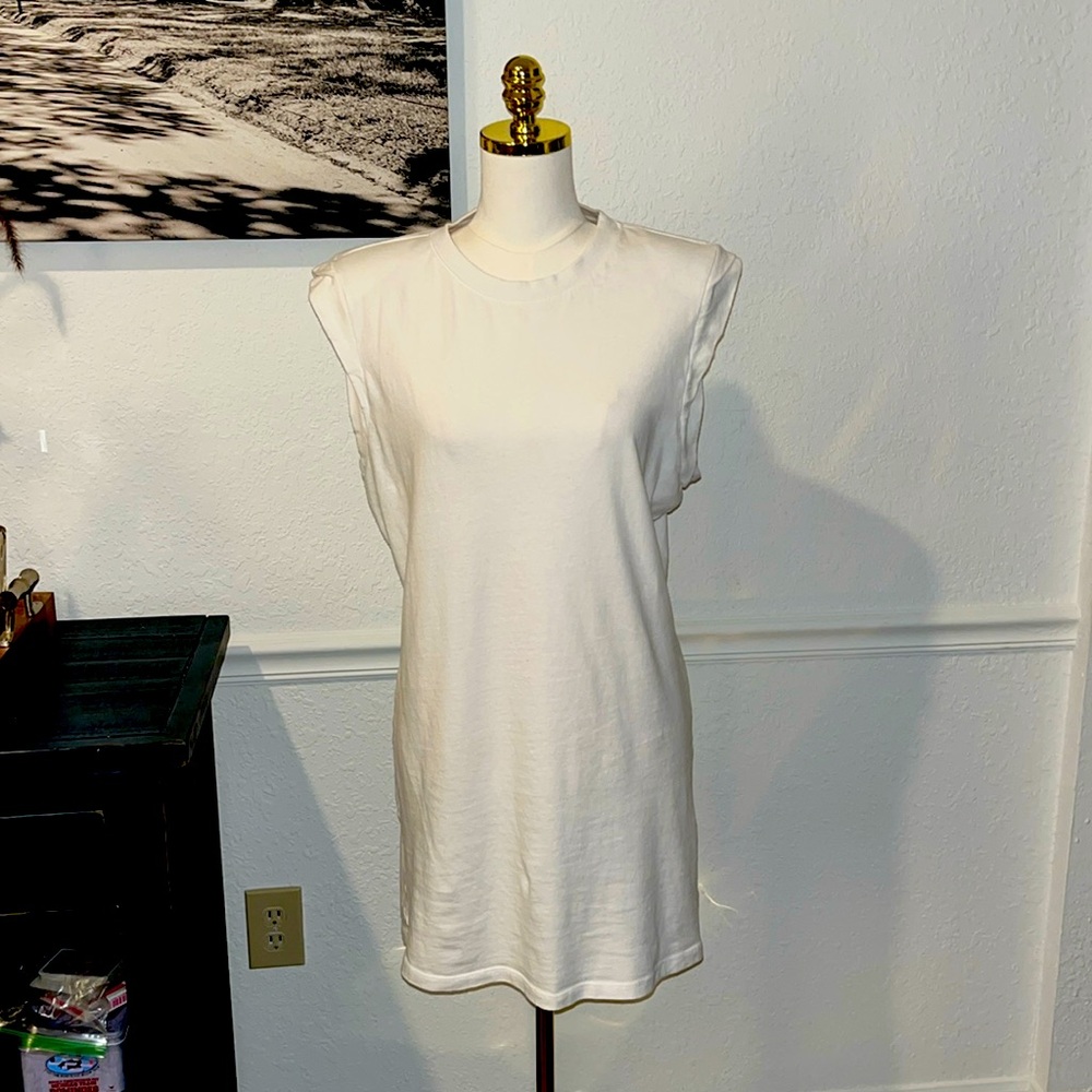 The Range Substance Padded Shoulder Mini Dress Party Casual Club White Medium